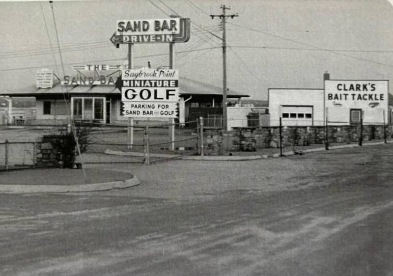 Historic photo of Sand Bar Drive-In, Saybrook Point Miniature Golf, and Clark's Bait Tackle